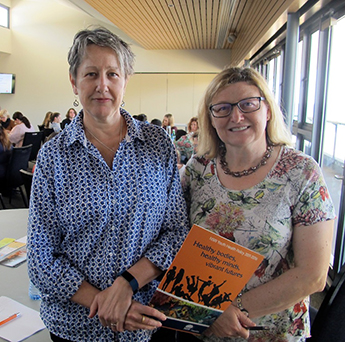 Dr Sally Gibson (left) and Dr Carmen Jarrett from the NSW Health Ministry’s Youth Health & Wellbeing Team.