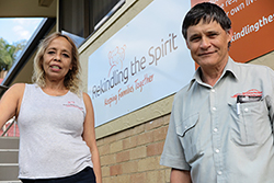 Comorbidity project coordinator, Sharmaine Keogh and Rekindling the Spirit Service Manager, Jeff Richardson.