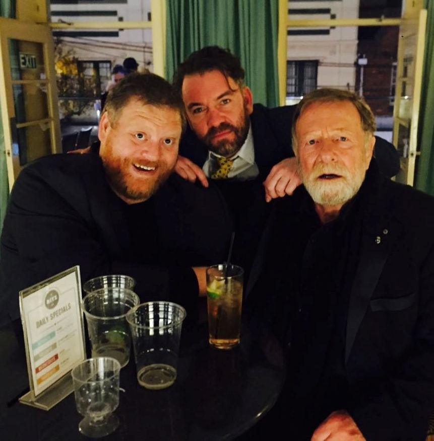 Actor (and former GP Speak editor) Aaron Bertram with former university mate Brendan Cowell, director of Ruben Guthrie, and Jack Thompson, one of the leading cast members