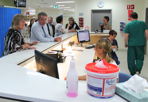 Kevin Hogan MP with Lynne Weir, executive director of NNSWLHD’s Richmond/Clarence Health Service Group, in the newly refurbished ED at Casino Hospital.