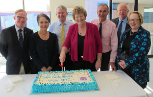 Celebrating the official opening of the new Byron Central Hospital on 9 May were (l-r), Ben Franklin, MLC and Northern Rivers resident, Mental Health Minister Pru Goward, former MP for Ballina Don Page, Health Minister Jillian Skinner, State MP for Clarence/Parliamentary Secretary for the North Coast Chris Gulaptis, recently appointed Northern NSW LHD Chief Executive Wayne Jones, and Executive Director of Tweed Byron Health Service Group, Bernadette Loughnane.