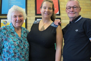 Volunteers Joy Hall and Philip Penwright, with Social Inclusion worker, Jessica McDonald.