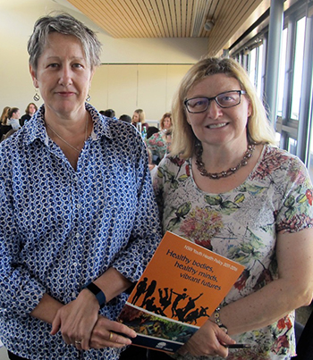 Dr Sally Gibson (left) and Dr Carmen Jarrett from the NSW Health Ministry’s Youth Health & Wellbeing Team.