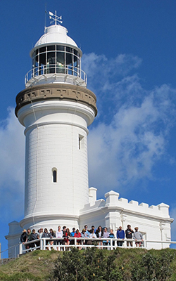 Students at Cape Byron lighthouse