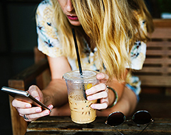 young woman with mobile phone