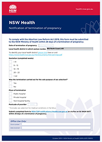 NSW Health Notification Form