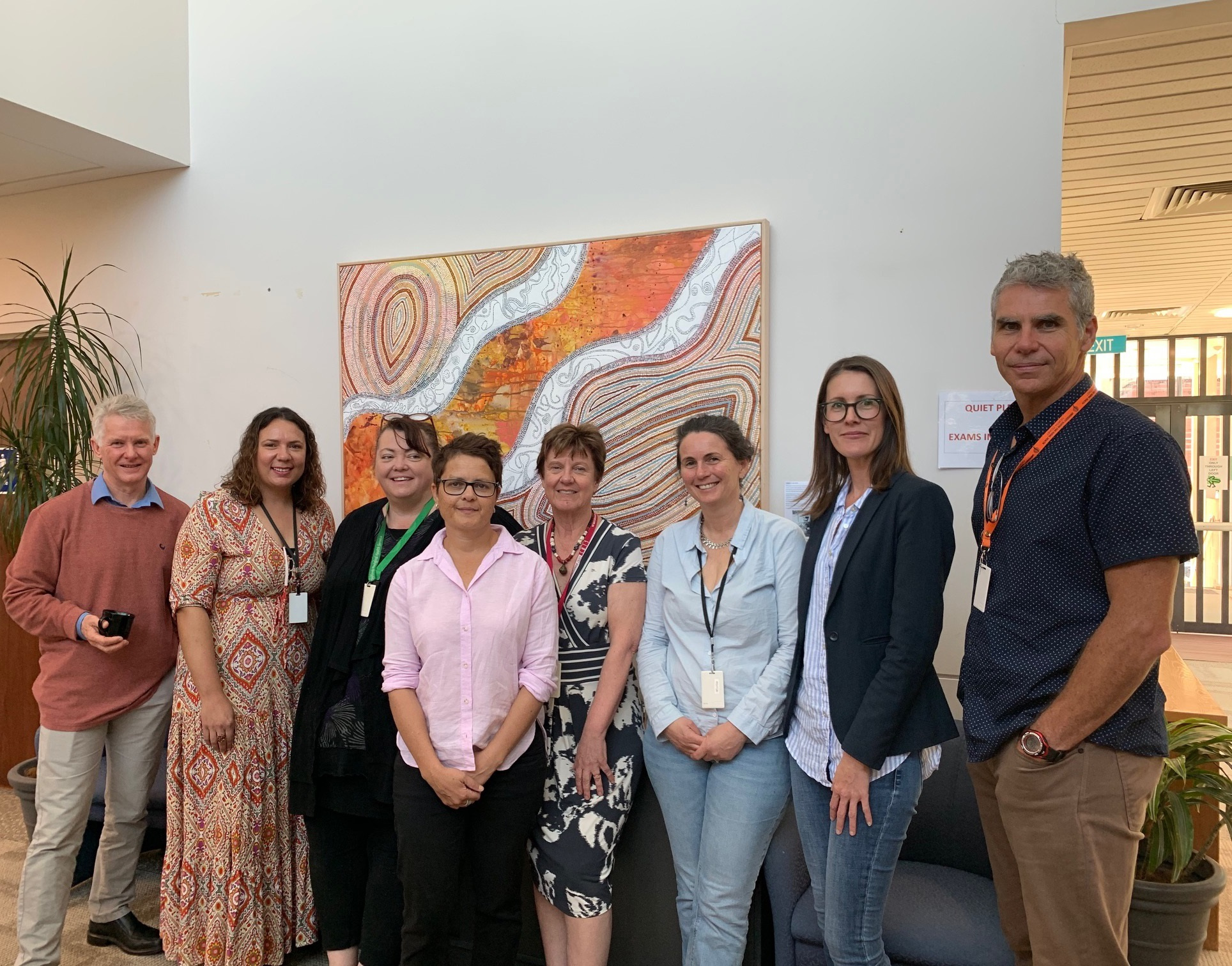 (l-r) Prof Ross Bailie, Susan Parker-Pavlovic, Emma Walke, Dr Veronica Matthews, A/Prof Megan Passey, Kerryn Harkin, David Edwards