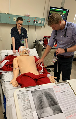 JFPP student Gareth with nursing students  