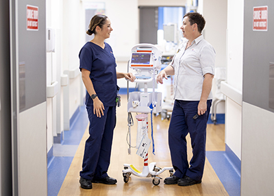 Southern Cross University nursing graduate Sophine Longworth (left) on duty at the Tweed Hospital.