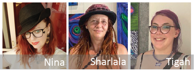 Artists Nina Best, Sharlala and Tigah Macey